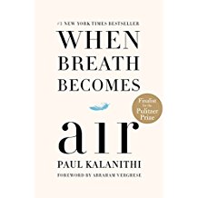 A book cover with the title of when breath becomes air.