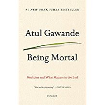 A book cover with the title of being mortal.