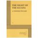 A yellow book cover with the title of the night of the iguana.