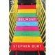 A colorful staircase with the name of belmont on it.