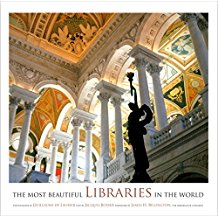 A large poster of the library with columns and pillars.