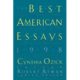 A book cover with the title of best american essays 1 9 9 8.