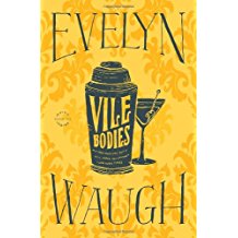 A yellow cover of the book vile houses by evelyn waugh.