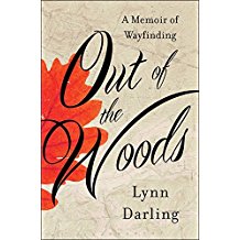 A book cover with the title of out of the woods.