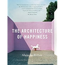 A book cover with the title of the architecture of happiness.