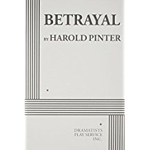 A book cover with the title betrayal by harold pinter.