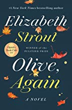 A book cover with leaves and the title of elizabeth strout 's olive, again.