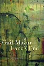 A painting of trees and bushes with the words " gail mazur land 's end ".