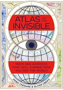 A book cover with an eye and the words " atlas of invisible ".