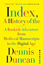 A book cover with the title index, a history of the.