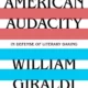 A book cover with two stripes and the words american audacity in black.