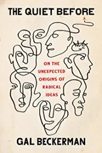 A book cover with many faces drawn on it