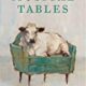 A cow sitting in a chair with the words " animal tables ".