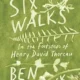 A book cover with leaves and the title of six walks.