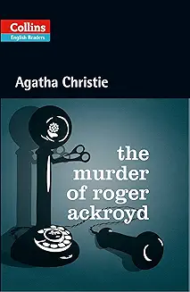 A book cover with the title of the murder of roger ackroyd.