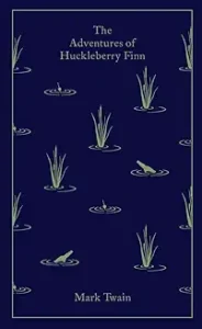 A blue background with green and white frogs on it.