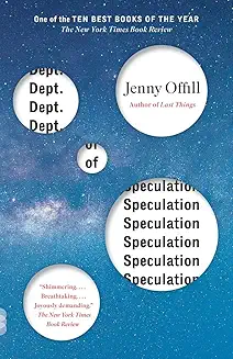 A book cover with the title of department of speculation.